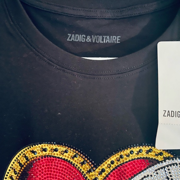Zadig & Voltaire Black Tee Shirt Women’s Size Large - Picture 6 of 8